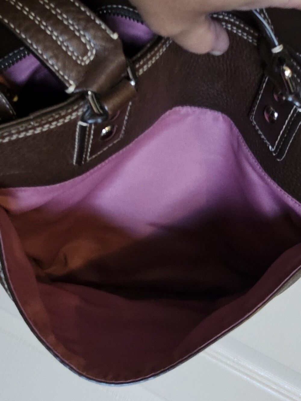 Vintage Coach Hamilton Hampton Legacy Shoulder Tote Dark Brown Pebbled Leather - Picture 12 of 13